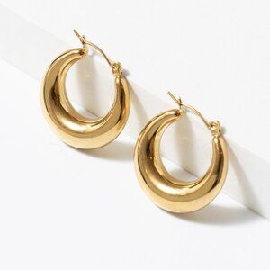 Pearlory Waterproof Moon Hoop Earrings